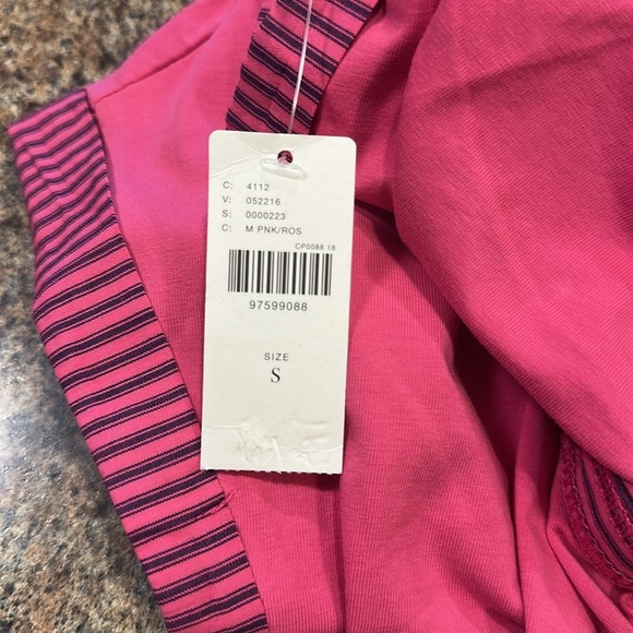 Pilcro Varsity Polo Top Size Small Pink Sleeveless Partial Button Up Pullover - Picture 11 of 15